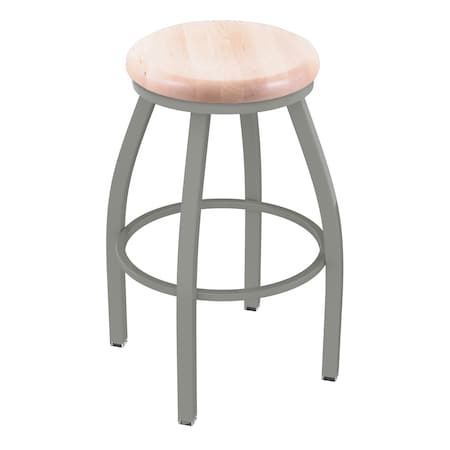 30 Swivel Bar Stool,Nickel Finish,Nat Maple Seat